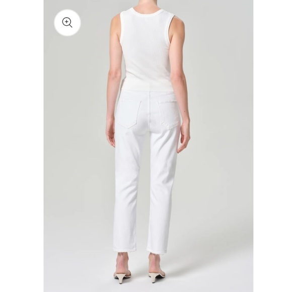 Agolde White Riley Crop Jeans - Picture 2 of 13